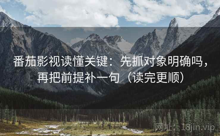 番茄影视读懂关键:先抓对象明确吗,再把前提补一句(读完更顺)